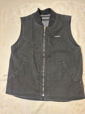 Independent Men's Black Denim Zip Vest with Utility Pockets